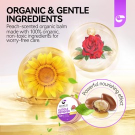 gelike ec Cuticle Cream for Dry Damaged Cuticles: Rose Organic Nail Cuticle Remover for Dry, Rough Hands Cracked Rigid Skin - Professional for Salon Home Use