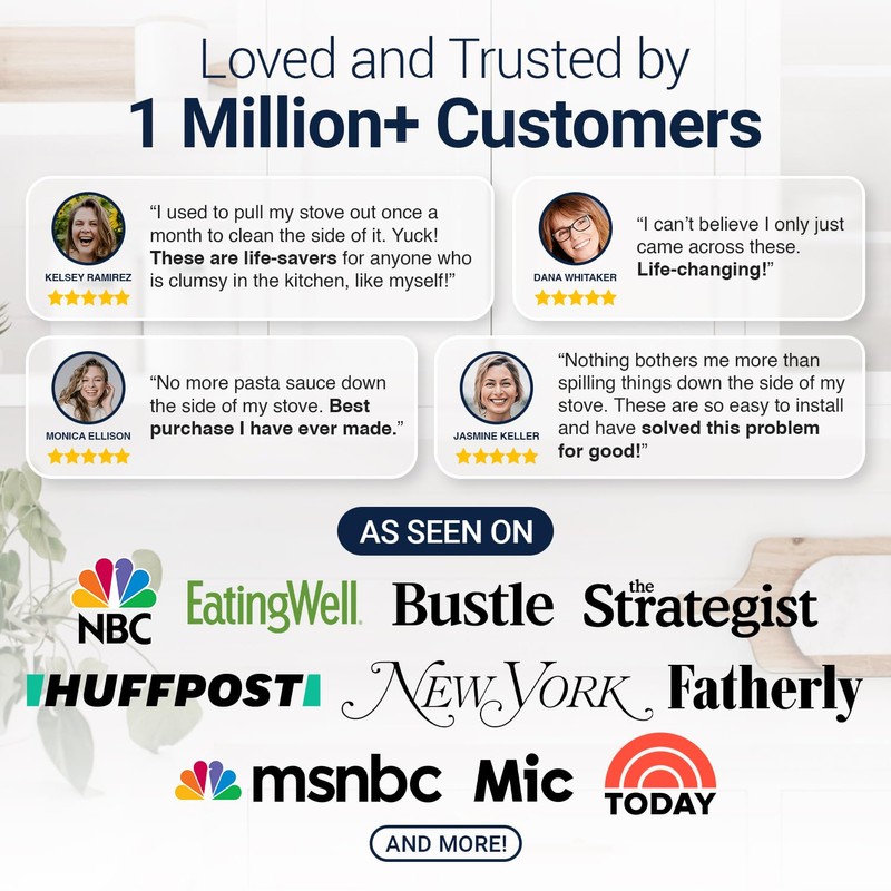 Linda’s Essentials Silicone Stove Gap Covers (2 Pack), Heat Resistant