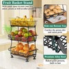 OKZEST 3-Tier Rolling Pantry Floor Organizer and Storage Cart with