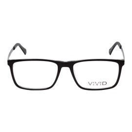 Vivid Designer Reading Eye Glasses 891 in Glossy Black/Crystal Clear 55 mm