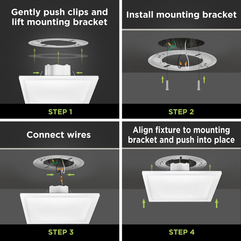Feit Electric 7.5 Inch LED Square Ceiling Light, Dimmable Flat