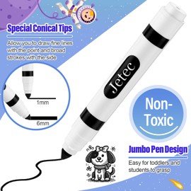 Janlaugh 100 Pcs Black Washable Markers Bulk Broad Line Markers Conical Tip Washable Markers Black Coloring Markers for Kids, Art Supplies, Back to School Supplies, Ages 3+