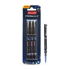 Reynolds roller Pen I Lightweight roller Pen With Comfortable Grip for Extra Smooth Writing I School and Office Stationery | TRIMAX 3 CT BLISTER - BLUE, (2156817)