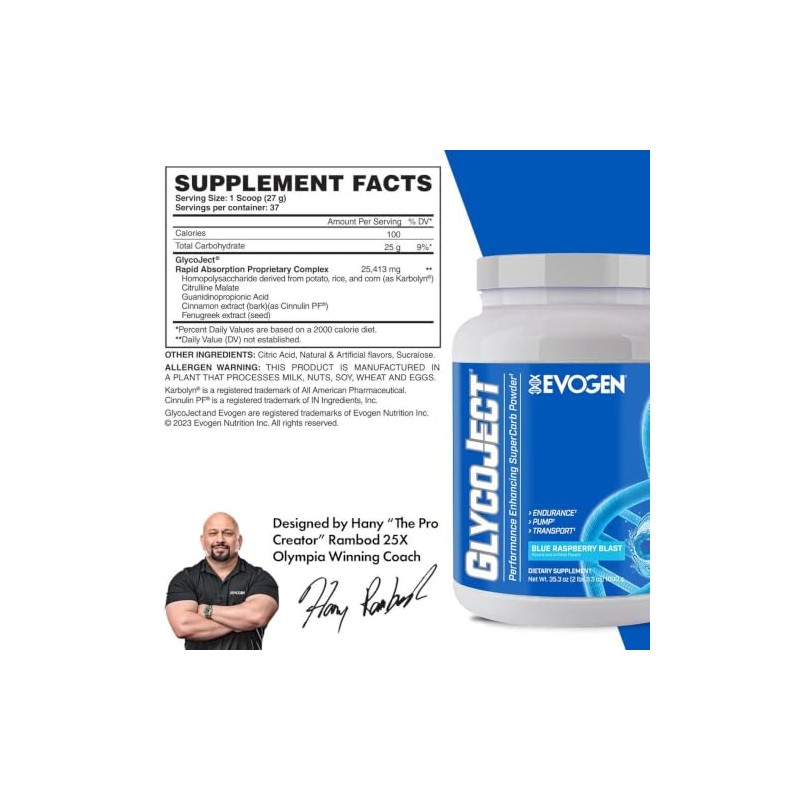 Gen Evo Glyco-ject Blue raspberry blast 1 Kg 36 Serv.