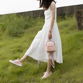 BNKK Cute Mini Leather Backpack for Women Cute Casual Daypack Zippered Pockets Crossbody Convertible Shoulder Bags