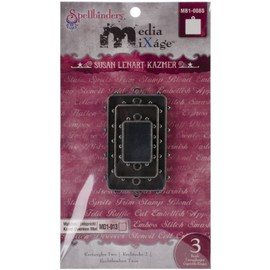 Bezels Spellbinder Paper Arts Rectangles Two Die Template, Silver