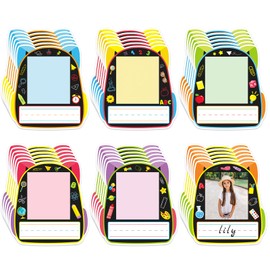 36 Pcs Adhesive Photo Classroom Name Tags for Desk, Self Adhesive Name Plates with Photo Space for Student Desks, Desk Labels for Kindergarten Preschool Name Tags Classroom Supplies (Schoolbag)