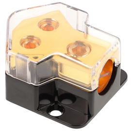 SHINEOFI Audio Distribution Block Power Distributor for Car Amplifier Zinc Alloy Construction Reliable Splitter for Automotive and Use