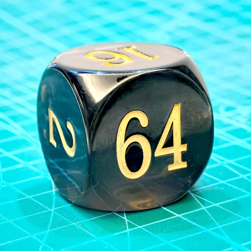 Big Translucent Backgammon Doubling Cube Dice 30MM, Large Backgammon Doubling