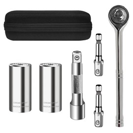 PANMAX Universal Socket Wrench Tool set (7-19mm) Multi-Function Professional Super Socket Tool Sets unscrew any bolt with Power Drill Adapter and 3/8 inch Ratchet wrench