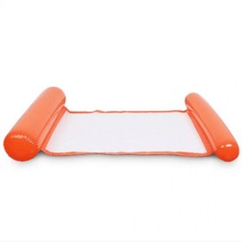Inflatable Hammock Tube Pool Float - Foldable Mesh Water Lounge Chair Swimming Ring 23 130*70/Orange Red 5ea
