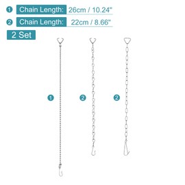 MECCANIXITY Toilet Flapper Chain, 22cm 26cm 3 Styles Toilet Handle Lever Lift Flush Replacement, 304 Stainless Steel 2 Set