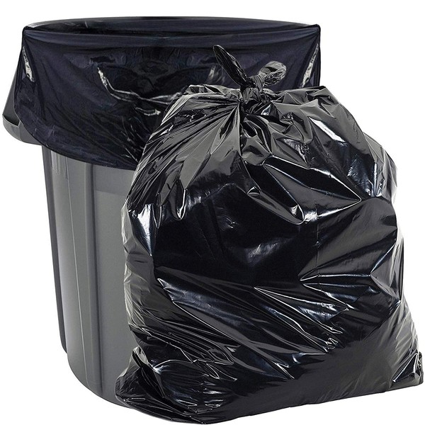 Aluf Plastics 33 Gallon Trash Bags Heavy Duty - (Huge 100 Pack) - 2.0 MIL - 33" x 39" - Large Black Plastic Garbage Can Liners for Contractor, Lawn and Leaf, Outdoor, Storage, Commercial