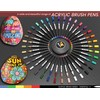 36 Flexible Brush Tip Acrylic Paint Pens Markers Set 1-7mm