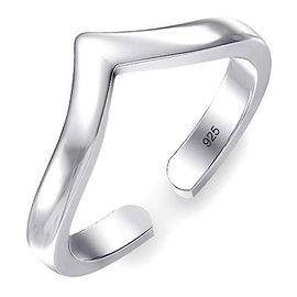 Metal Factory Sterling Silver Chevron Adjustable Toe Band Ring