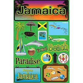 Reminisce Jet Setters Jamaica Travel and Vacation 3D Dimensional Scrapbook Stickers