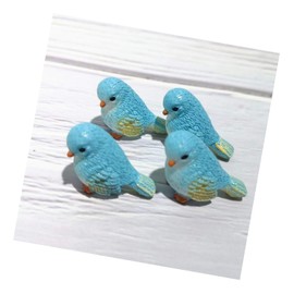 4Pcs Blue Miniature Bird Figurines, Mini Resin Birds, Fairy Garden Accessories and Supplies, Micro Landscape, Bonsai Craft Decor Outdoor Statues Outdoor Décor, Garden Sculptures and Statues