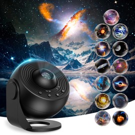 Planetarium Projector for Bedroom, 13 in 1 Galaxy Star Projector Light, Nebula Night Light with Timer, LED Space Galaxy Lamp Room Decor for Adults Kids, Black
