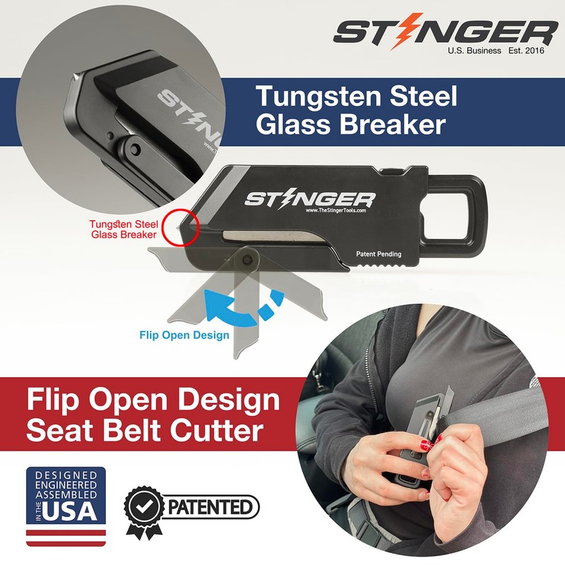 Stinger ResqBlade Emergency tool Pocket Knife, Utility Knife with Window