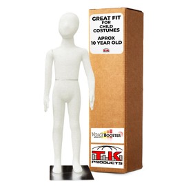 Child Mannequin (10 Year Old) by Voicebooster Speak Out - Flexible, Bendable, Poseable Standing Model with Adjustable Arms - Soft Foam Dress Form for Costumes, Clothing Display, Sewing - Beige