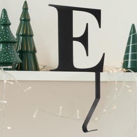 MorningRo Monogram Christmas Stockings Holder with Letters 6" Metal Stocking Hangers with Initials for Mantel Holiday Christmas Ornament Home Xmas Party Decoration(Letter E)