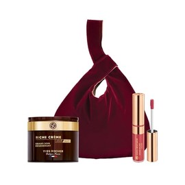 YVES ROCHER - Set Mujer, Incluye Crema Facial Antiedad Riche Crme 75 ml  Labial Lquido Grand Rouge LElixir - Frmula Vegana                            