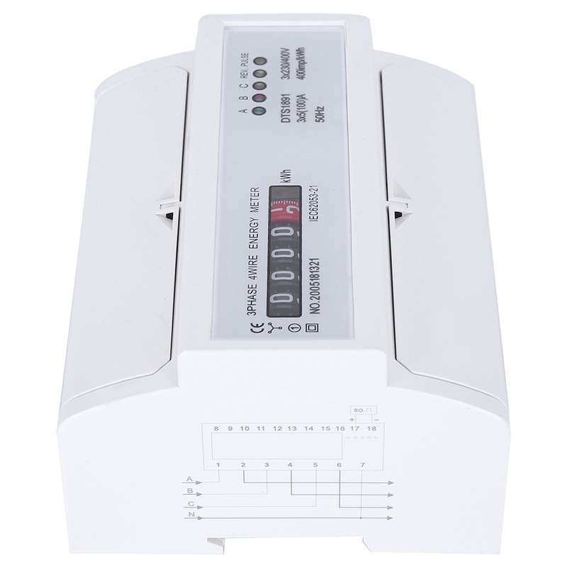 3 Phase 4‑Wire Meter DTS1891 High Accuracy 7P Counter Rail