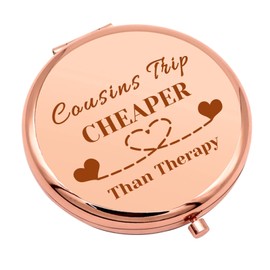 Inspirational Gifts for Cousin Travel Makeup Mirror Cousin Gifts for Women Cousins Weekend Gift Long Distance Relationship Gift Funny Girls Trip Gifts Folding Makeup Mirror Birthday Graduation Gifts