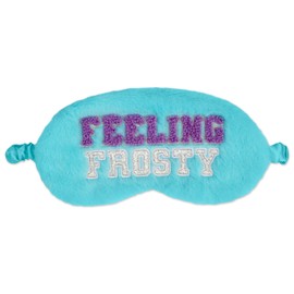 iscream Holiday Cheer Satin-Lined Embroidered Fleece Sleep Mask - Feeling Frosty
