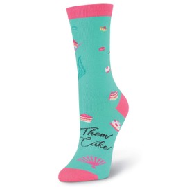 K. Bell Womens Mermaid Antoinette Crew Socks, Womens Size 4-10, Turquoise