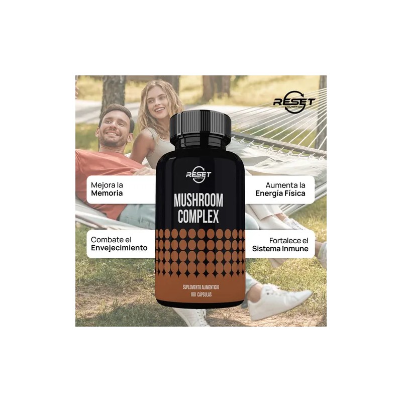 Reset Nutrition Complejo De Hongos Energía Memoria 180 Cáps Sabor