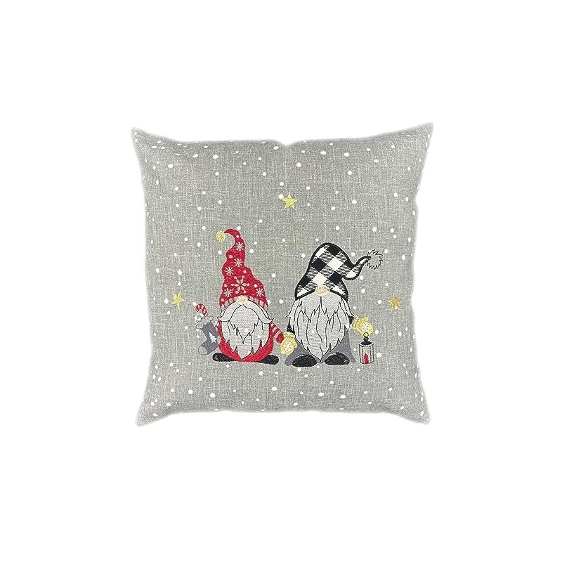 texpot Cushion Cover 40 x 40 cm Light Grey Embroidery