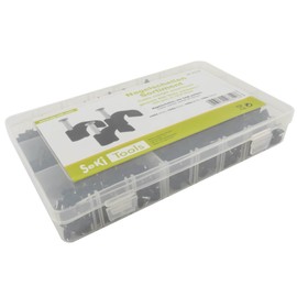 SeKi Nail Clamps Assortment 400 Pieces (100 x 4 mm, 100 x 6 mm, 100 x 8 mm, 100 x 10 mm) Black Cable Clamp Cable Attachment Universal Clamp Including Nail