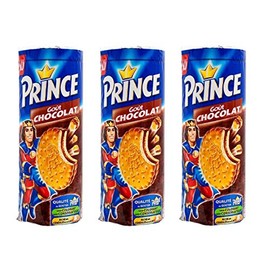 LU - Prince Chocolate Biscuits - 3 packs - 300g per pack - Chocolate chip flavored cookies - With chocolate nuggets - Rich in cereals - Cocoa cream filling sandwiched