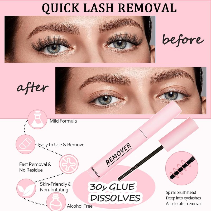 2Pcs Lash Remover for Lash Extension,Cluster Lash Glue Remover Individual