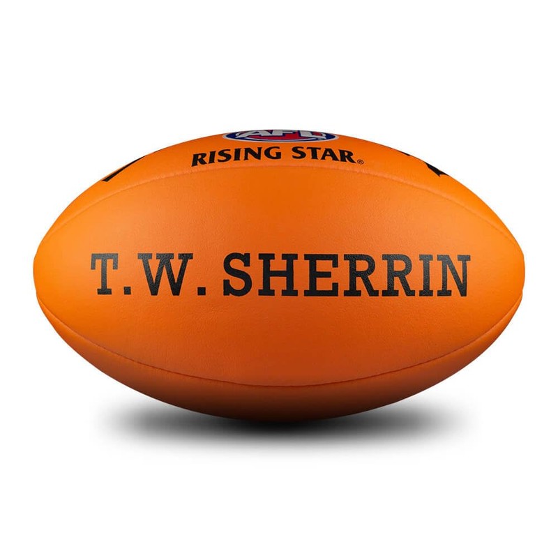 Sherrin AFL Rising Star Leather Football, Orange, Size 3