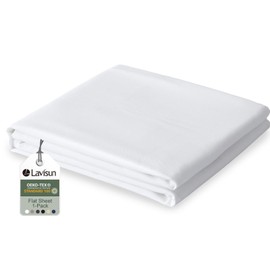 Lavisun Queen Flat Sheet, 1 Pack White Queen Bed Sheet Only - Brushed Microfiber Top Sheets for Hotel, Dorm, Ultra Soft & Breathable - Wrinkle-Free - Easy Care - Single Flat Sheet