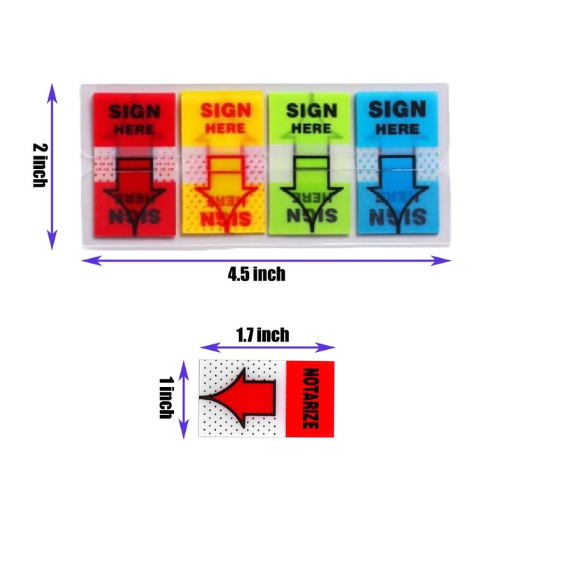 1600pcs Sign Here Stickers, Arrow Labels Stickers Adhesive Sign Here