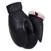Mens Leather Mittens Soft Lambskin Warm Winter Fleece Lined by