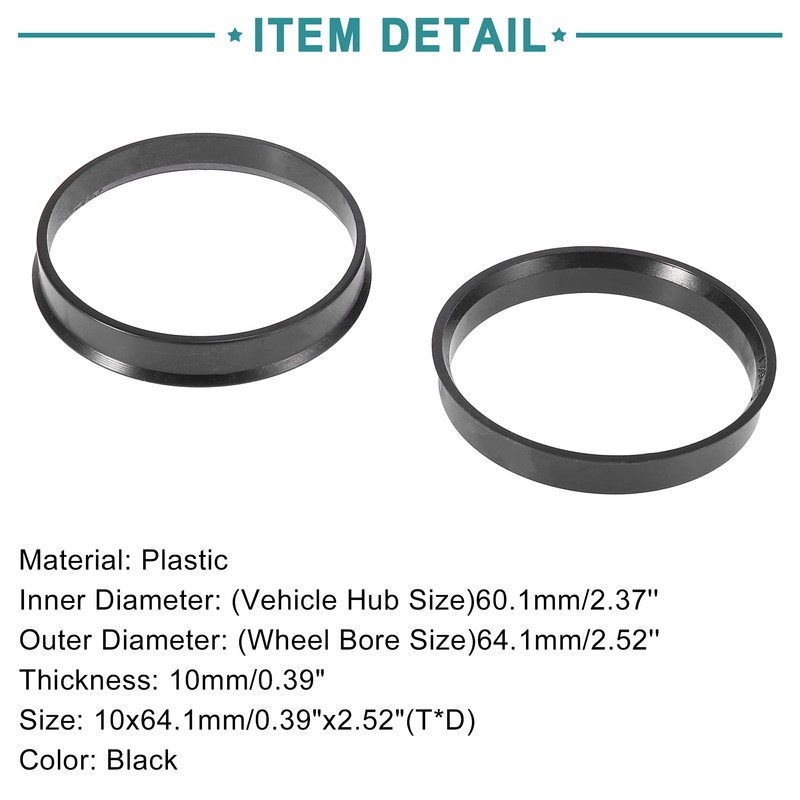 ACROPIX 60.1mm to 64.1mm Car Hub Centric Rings Wheel Bore