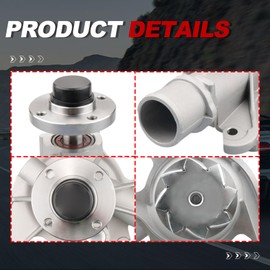 UNITHUB Engine Water Pump Automotive w/Gasket 43070 1252101 Compatible for Ford F150 E150 E250 Econoline Club Wagon Essex 4.2L 1997-2008