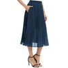EXCHIC Women's Casual Chiffon Elastic Waist One Line Pleated Midi