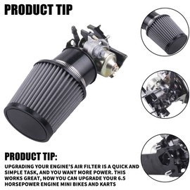 MRELC High Performance Upgraded Carburetor Air Filter adapter Intake Spark Plug Kit fit for Predator 212cc 6.5 Hp Honda Gx160 Gx200 196cc Coleman CT200U Trail CT100U Mini Bike Go Kart Racing (Silver)