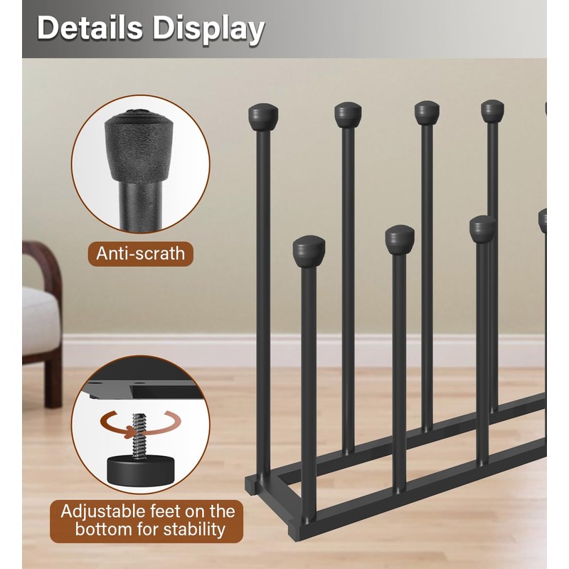 Tigerden 22.5 Inches Free Standing Shoe Racks, Tall Black Metal