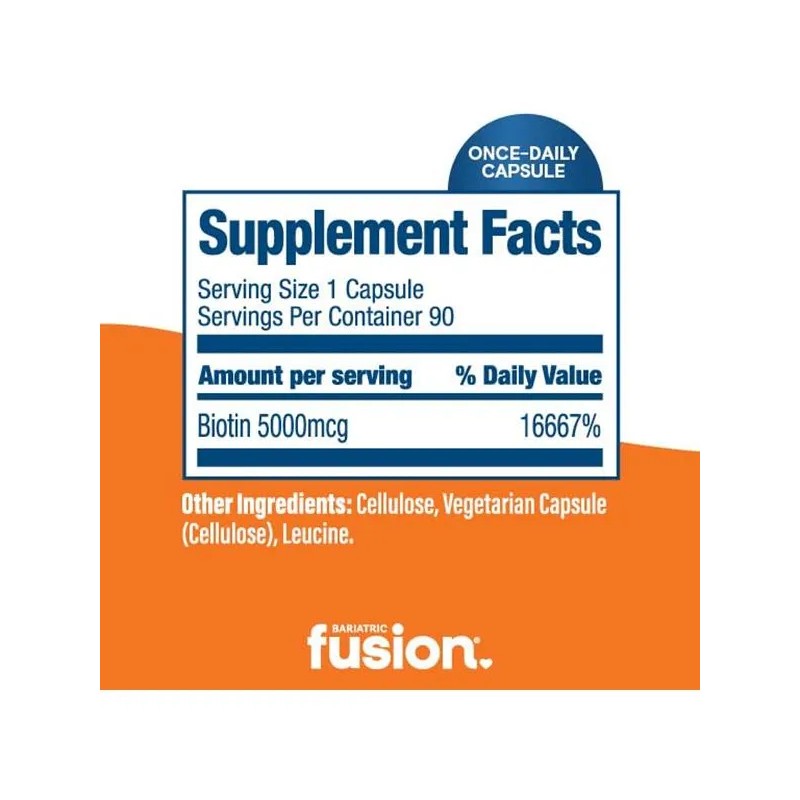 Bariatric Fusion Biotin 5000mcg 90 Cápsulas Para Crecimiento