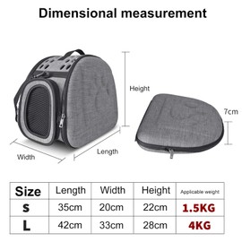 Dog Bag Cat Carrier Pet Carrier Travel Transport Box for Puppies Dogs Cats Small Animals Breathable Foldable with Shoulder Strap Soft Side Panels