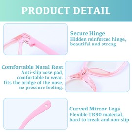 Benaewa 3 PCS Kids Glasses for Blue Light Blocking, Computer Glasses for Age 4-12 Years, Anti Uv400 & Eyestrain (Blue Pink Green)