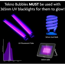 Atomic Bubbles: Tekno Bubbles - 2 Pack (1 Gold, 1 Blue) - 4oz Bottles, UV Blacklight Glow Bubbles, Glow Parties, Indoor & Outdoor, Kid Safe Non-Toxic