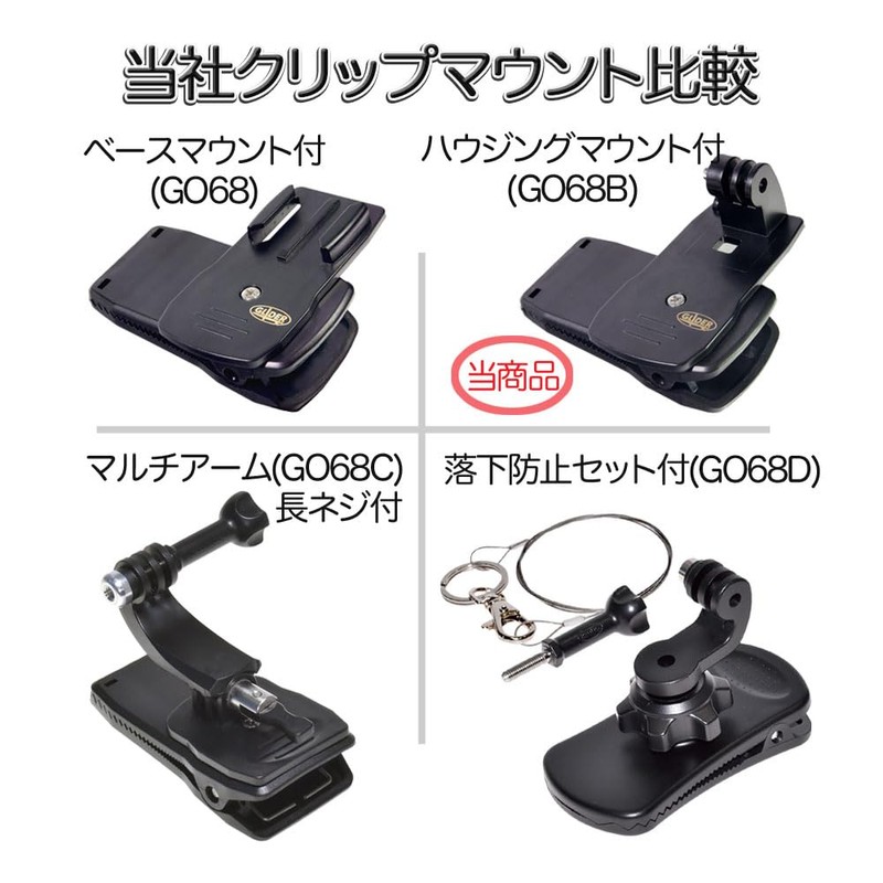 GLIDER GO68B GoPro Accessories with Housing Mount Clip 360° Rotation