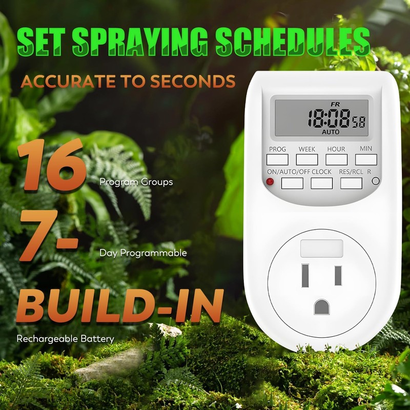 Moongiantgo Reptile Humidifier - Reptile Misting System with 4PCS 360°Adjustable